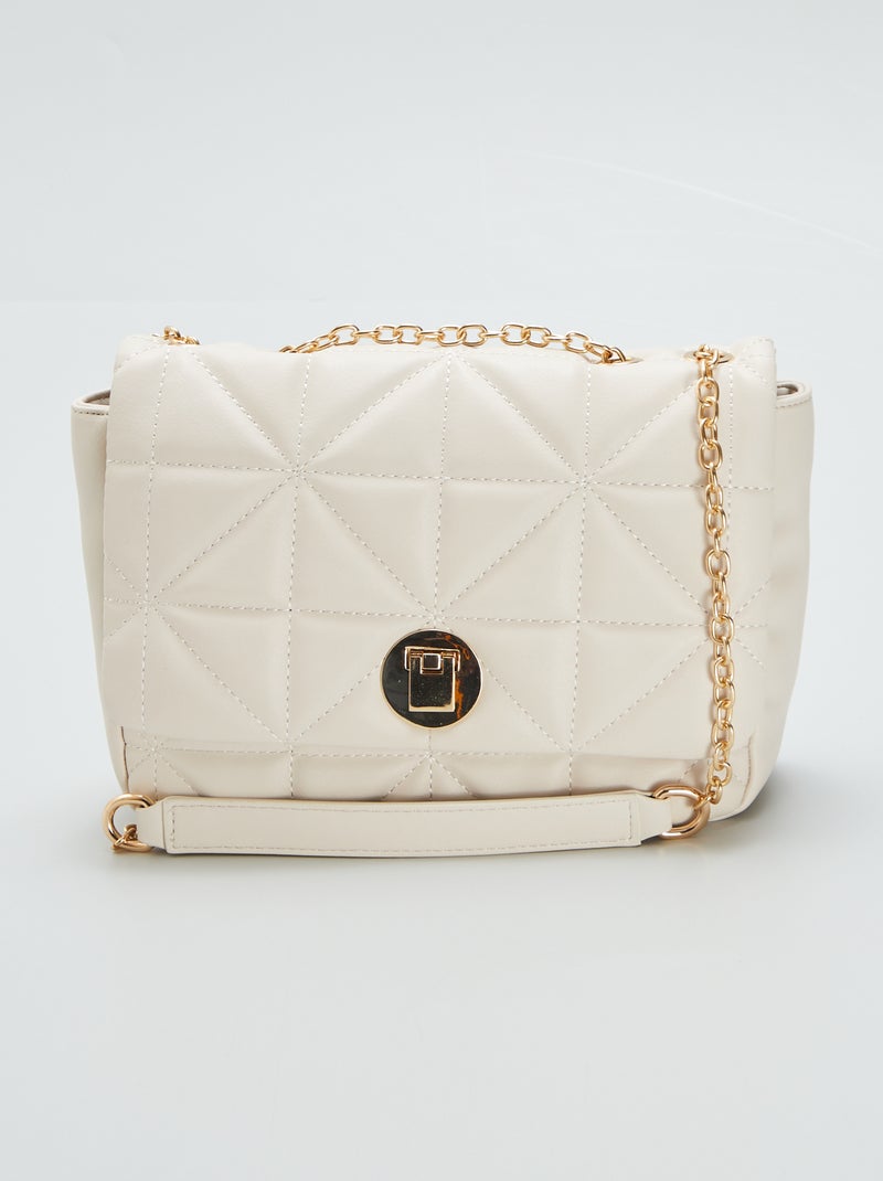 Bolso bandolera de efecto acolchado beige - Kiabi
