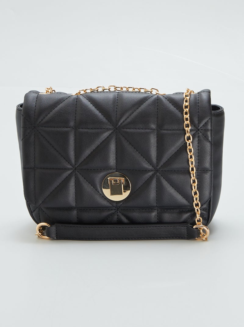 Bolso bandolera de efecto acolchado NEGRO - Kiabi