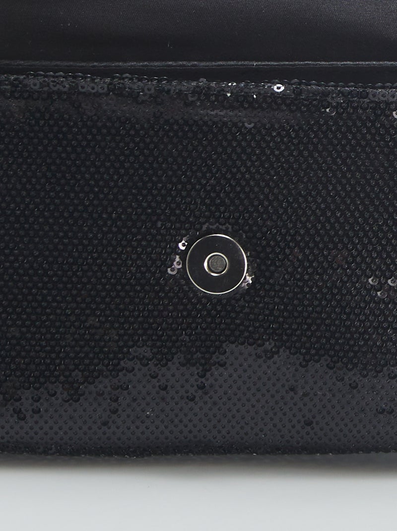 Bolso bandolera de lentejuelas NEGRO - Kiabi