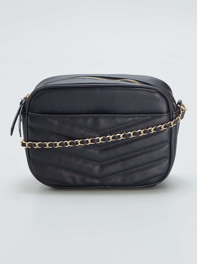 Bolso Grande De Material Sintético Acolchado - NEGRO - 18.00