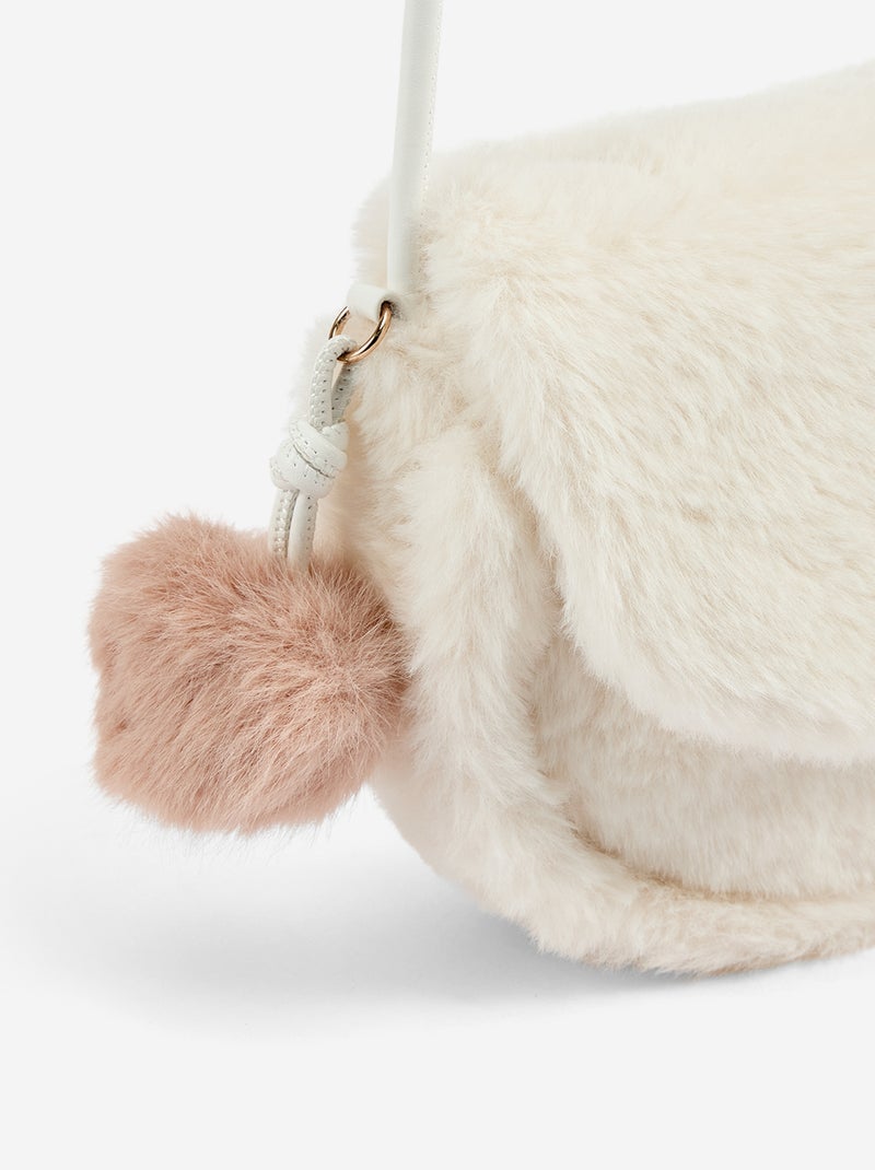 Bolso bandolera de pelo sintético Blanco - Kiabi