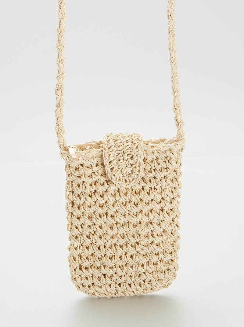 Bolso bandolera de rafia BEIGE - Kiabi