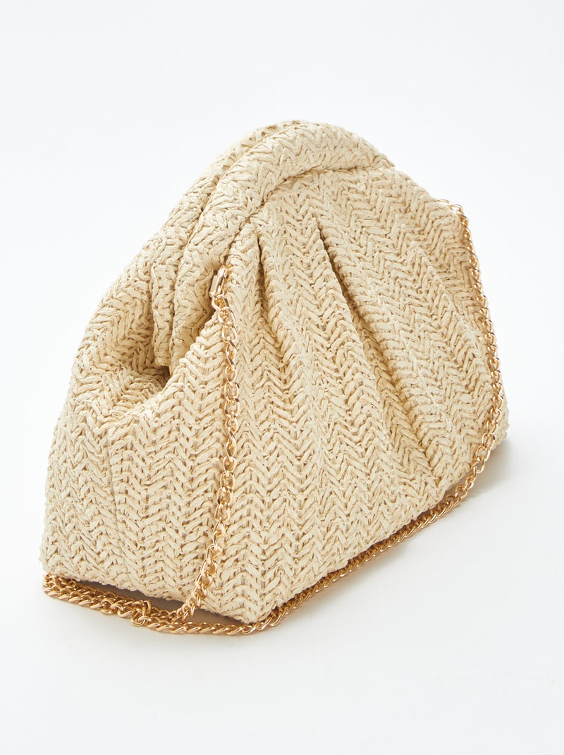 Bolso bandolera de rafia BEIGE - Kiabi