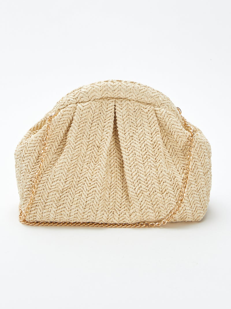 Bolso bandolera de rafia BEIGE - Kiabi