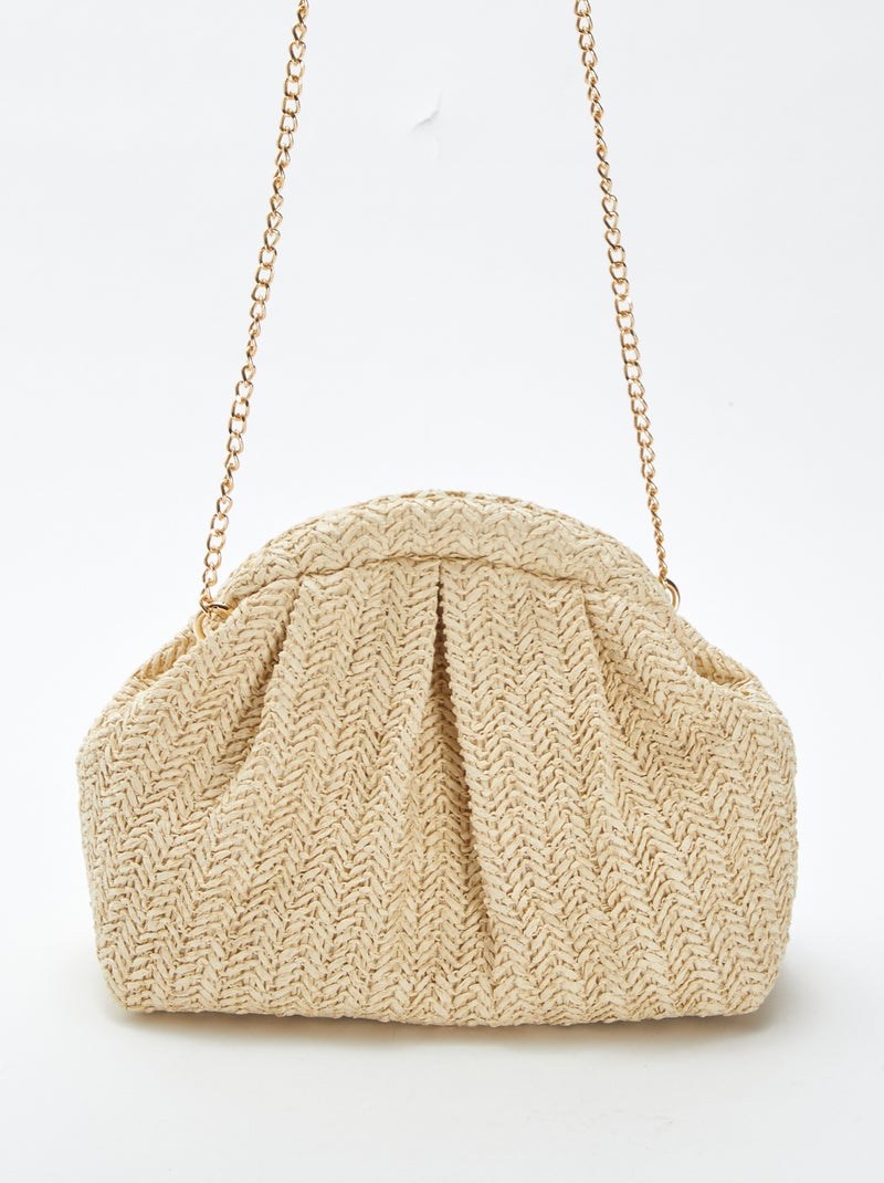 Bolso bandolera de rafia BEIGE - Kiabi