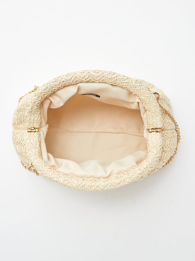 Bolso bandolera de rafia BEIGE - Kiabi