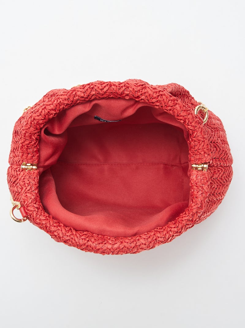 Bolso bandolera de rafia ROJO - Kiabi