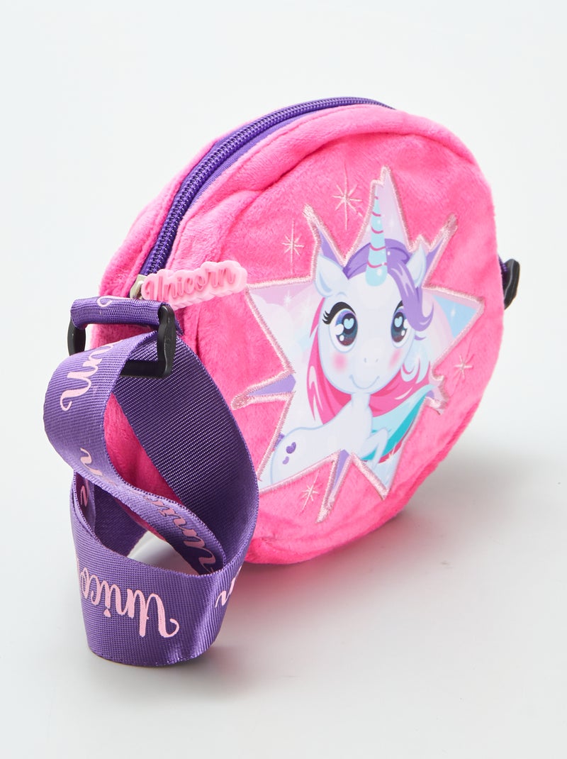 Bolso bandolera de terciopelo 'unicornio' ROSA - Kiabi