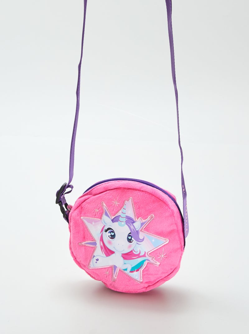 Bolso bandolera de terciopelo 'unicornio' ROSA - Kiabi