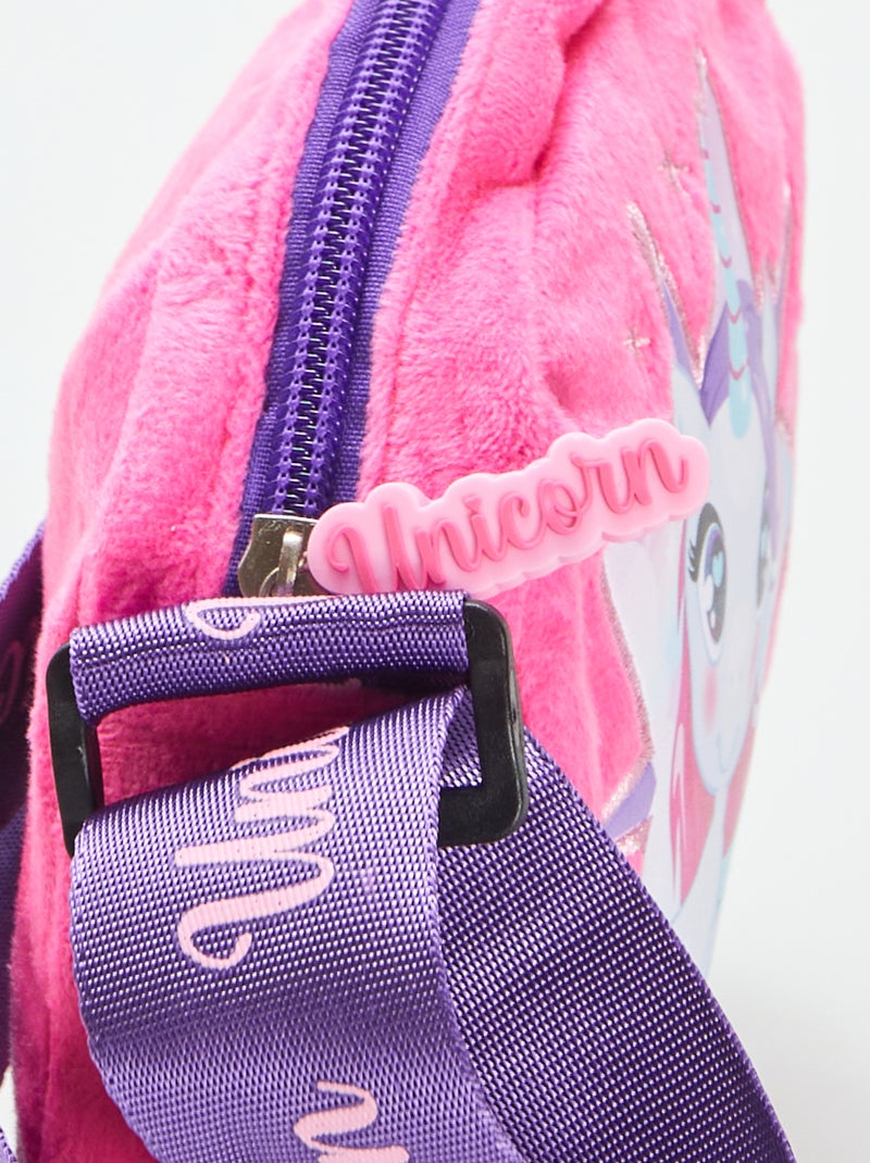 Bolso bandolera de terciopelo 'unicornio' ROSA - Kiabi