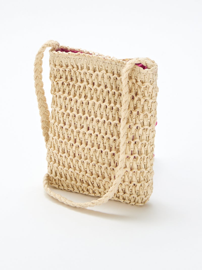 Bolso bandolera trenzado Rosa - Kiabi
