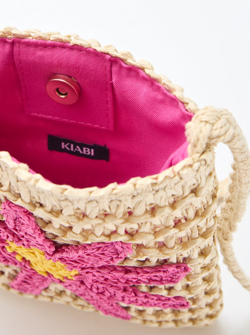 Bolso bandolera trenzado Rosa - Kiabi