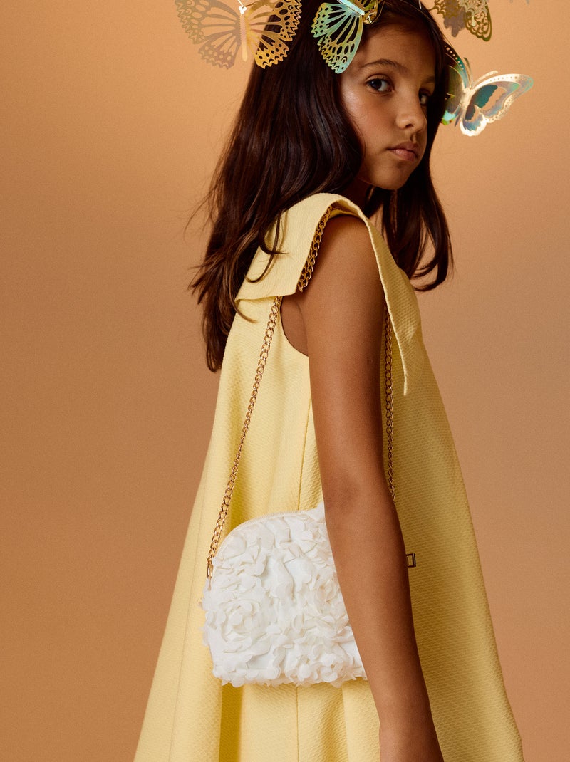 Bolso bandolero con efecto de flores Blanco - Kiabi