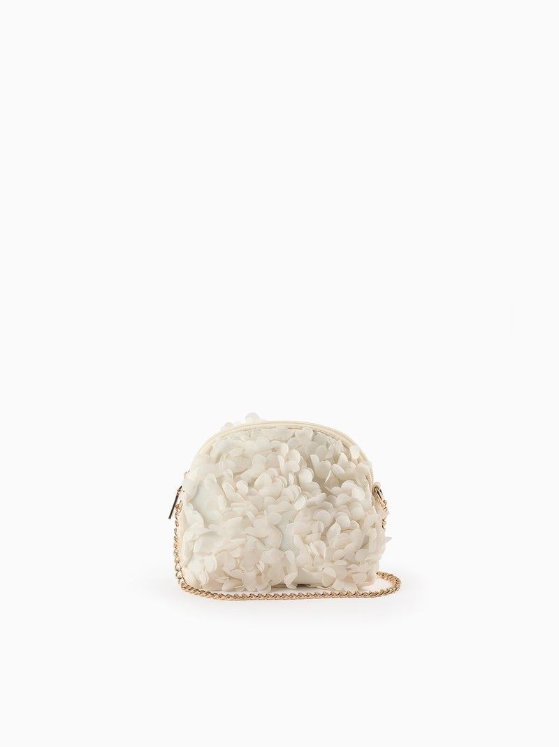 Bolso bandolero con efecto de flores Blanco - Kiabi