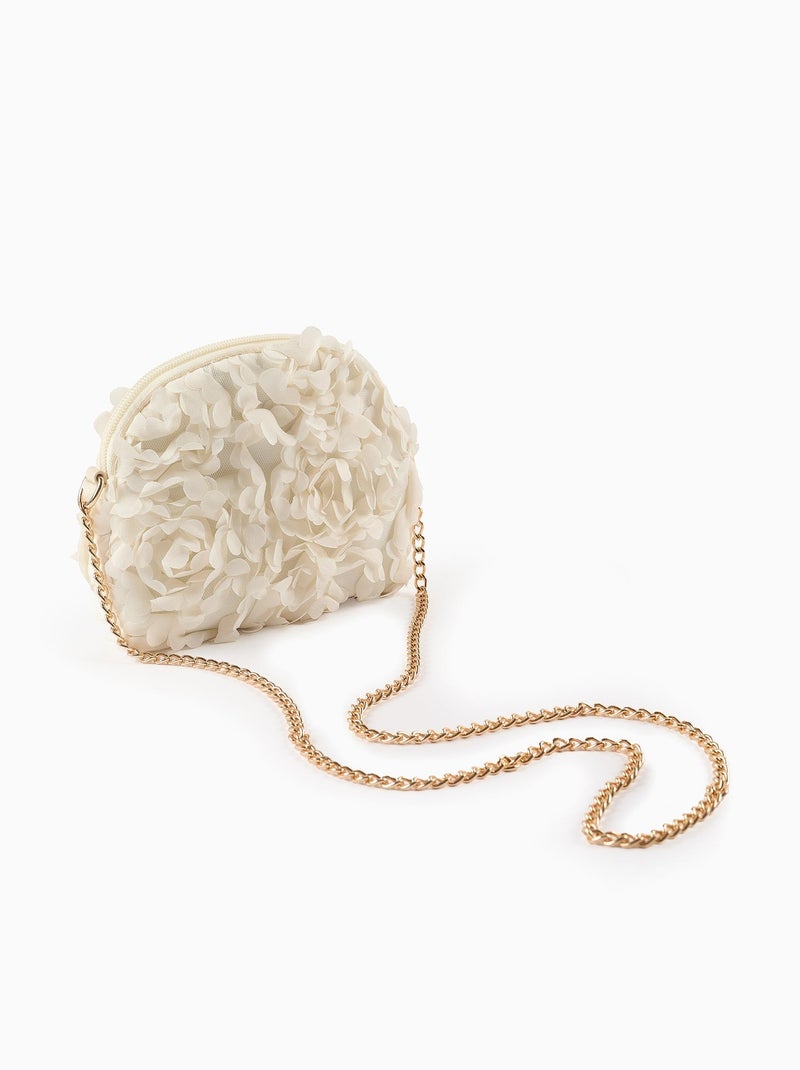 Bolso bandolero con efecto de flores Blanco - Kiabi