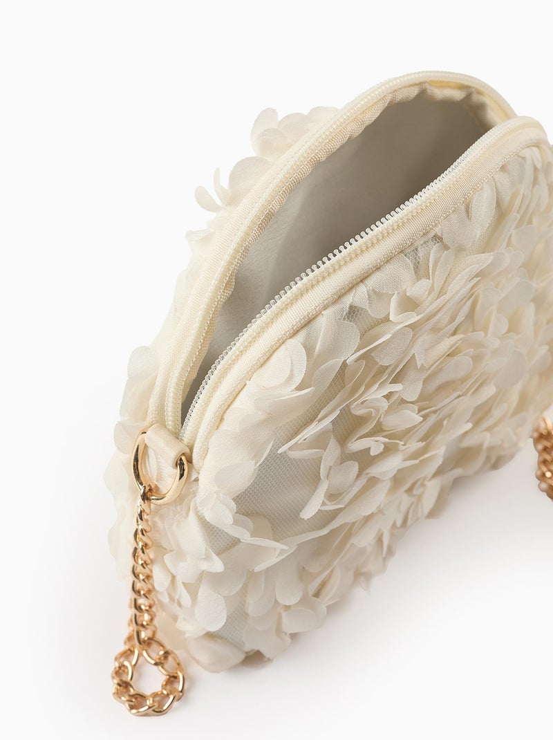 Bolso bandolero con efecto de flores Blanco - Kiabi