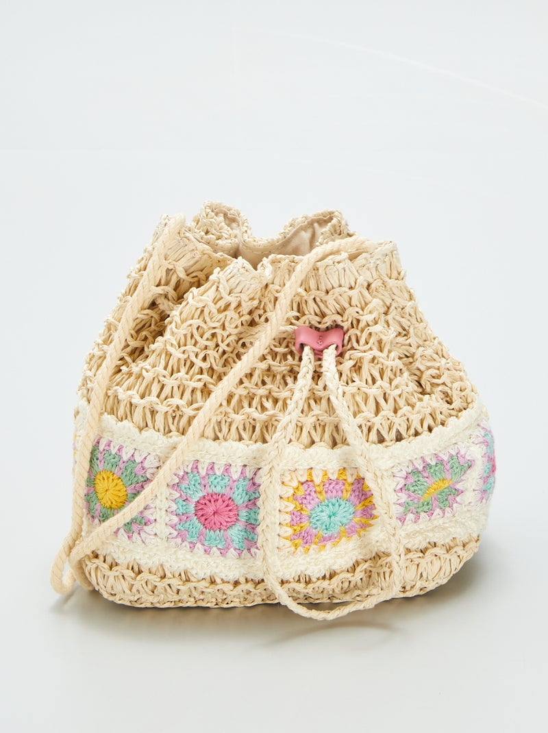 Bolso bombonera de mimbre BEIGE - Kiabi
