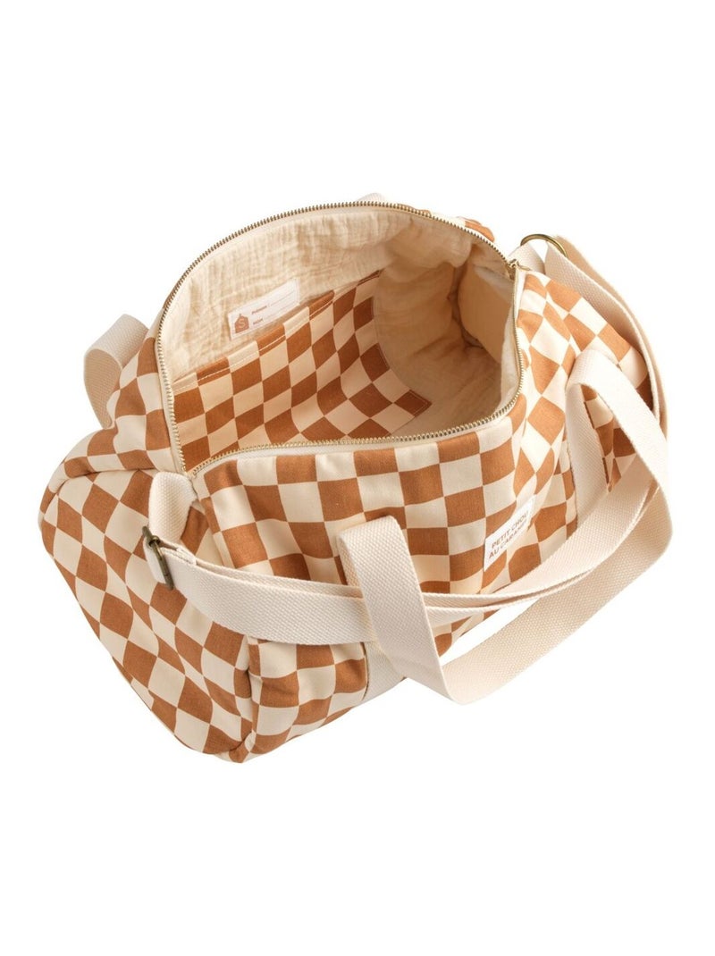 Bolso bowling en algodón con estampado de - SAUTHON Marrón caramelo - Kiabi