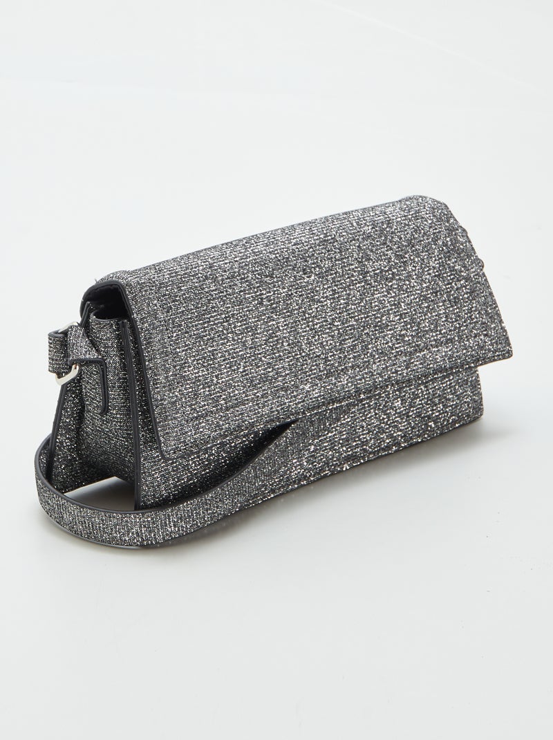 Bolso brillante con bandolera GRIS - Kiabi