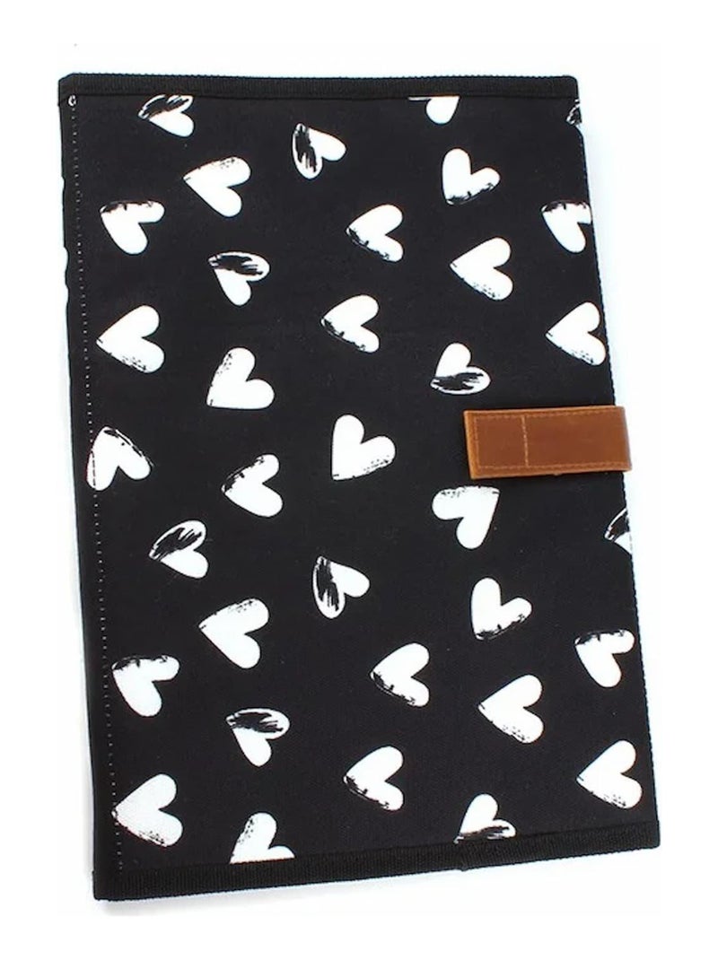 Bolso cambiador blanco y negro con colchón, corazones | Kidzroom Negro - Kiabi