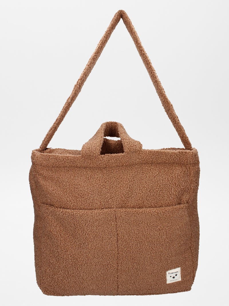 Bolso cambiador de borreguito + colchón cambiador portátil MARRON - Kiabi