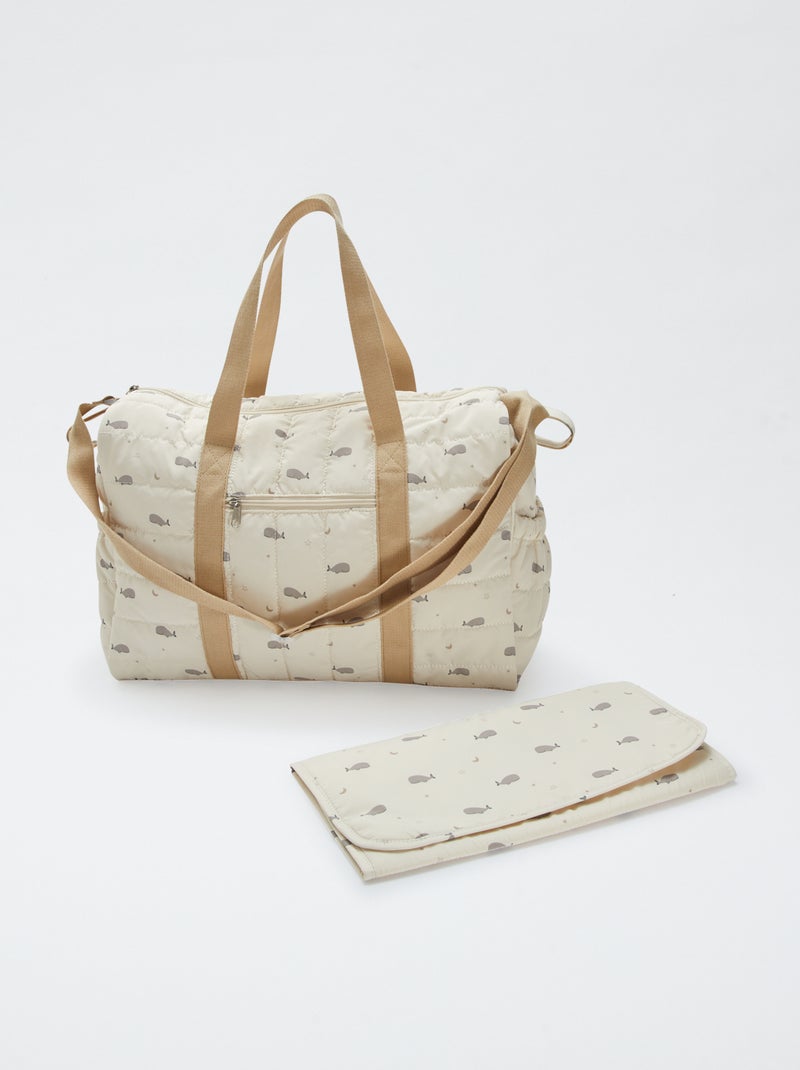 Bolso cambiador estampado con colchón incluido BEIGE - Kiabi