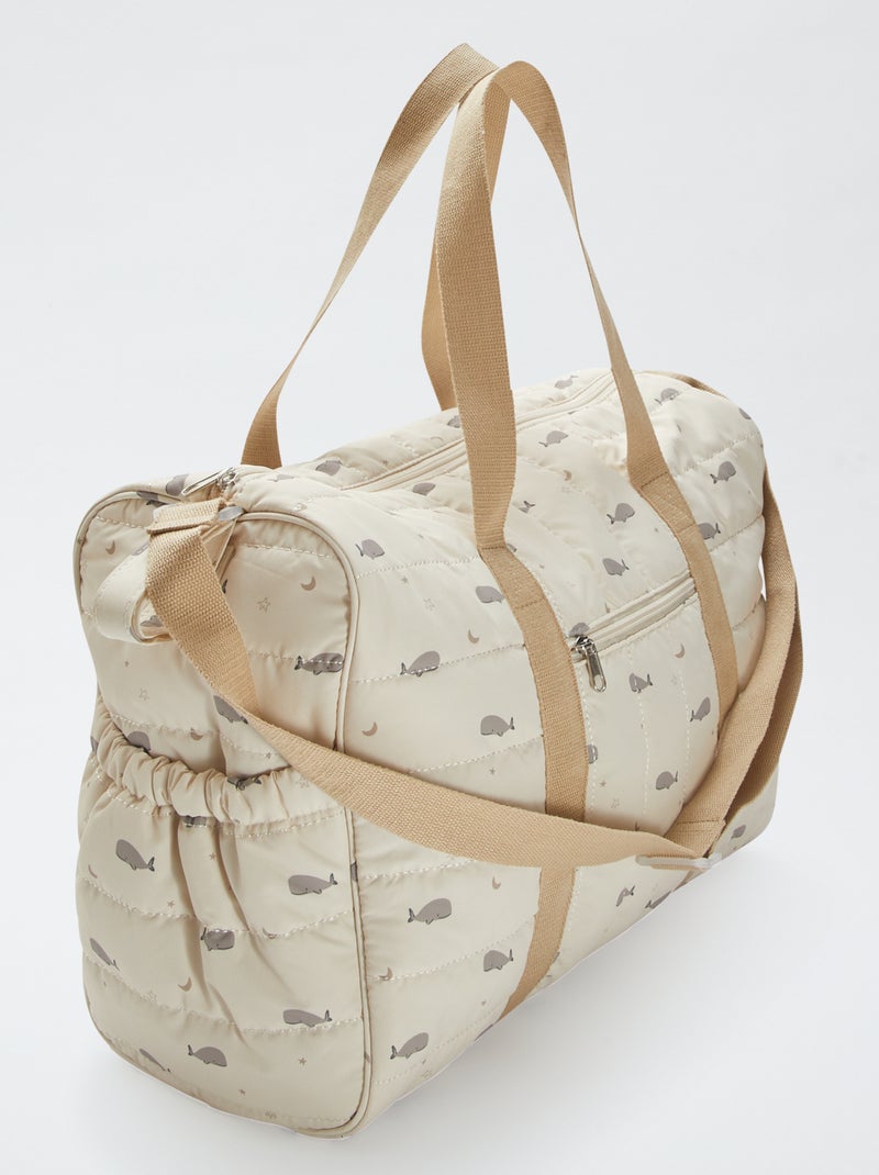 Bolso cambiador estampado con colchón incluido BEIGE - Kiabi