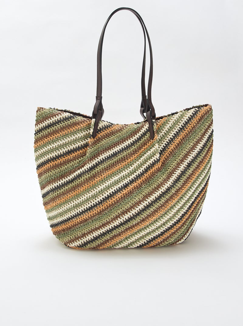 Bolso capazo de paja Verde - Kiabi