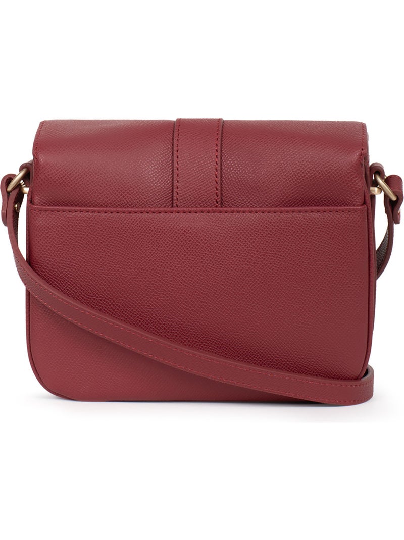 Bolso cruzado - cuero aude hexagona Rojo carmín - Kiabi