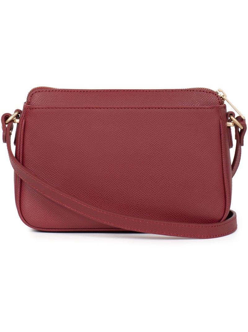 Bolso cruzado - cuero aude hexagona Rojo carmín - Kiabi