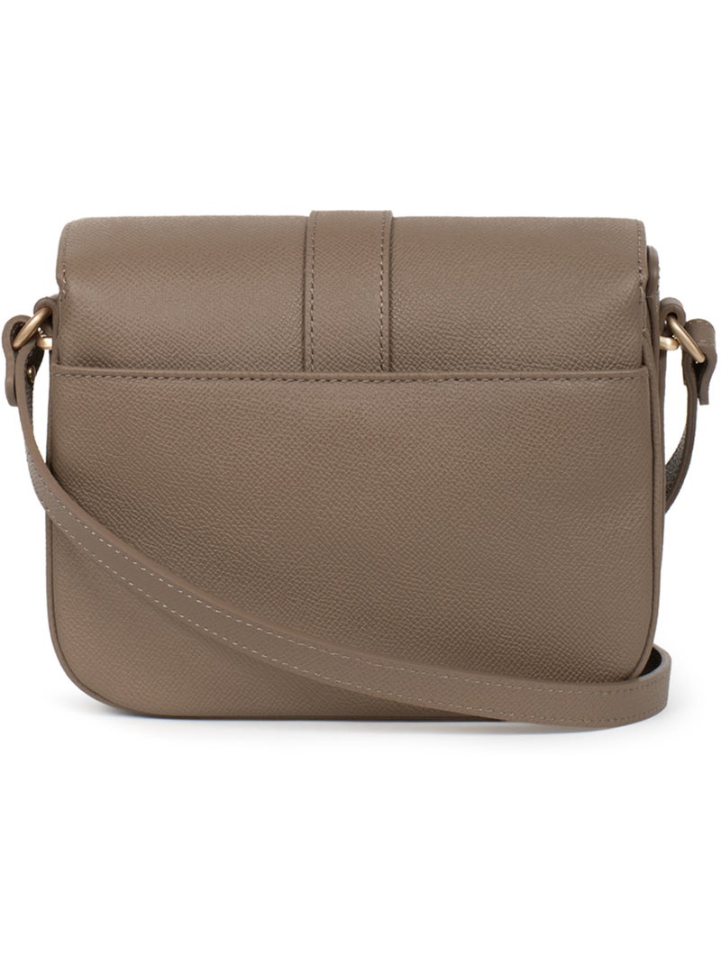 Bolso cruzado - cuero aude hexagona Taupe - Kiabi