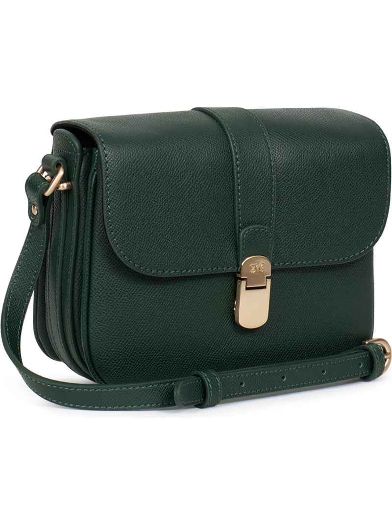 Bolso cruzado - cuero aude hexagona Verde oscuro - Kiabi