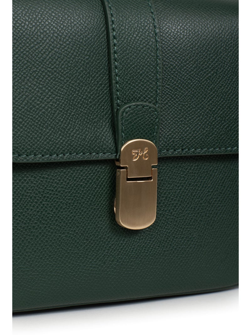 Bolso cruzado - cuero aude hexagona Verde oscuro - Kiabi