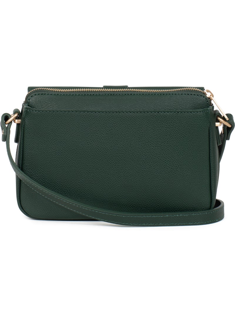 Bolso cruzado - cuero aude hexagona Verde oscuro - Kiabi