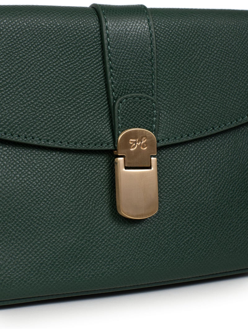 Bolso cruzado - cuero aude hexagona Verde oscuro - Kiabi