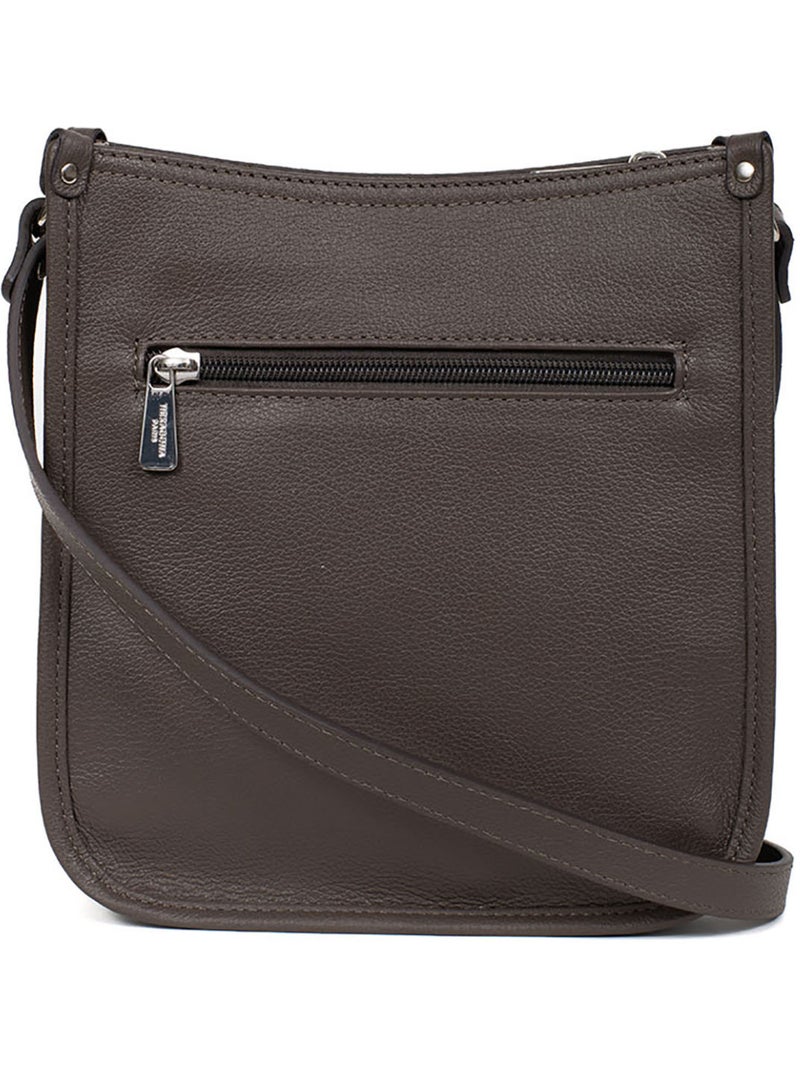 Bolso cruzado - cuero confort hexagona Taupe - Kiabi