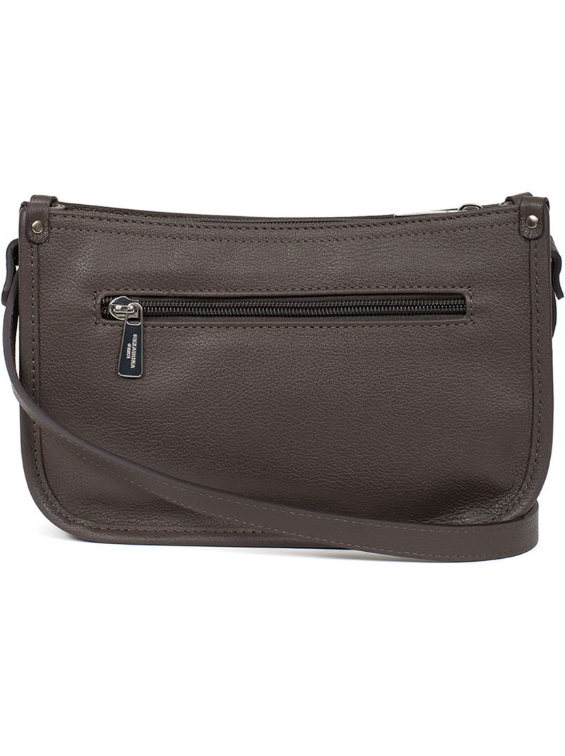 Bolso cruzado - cuero confort hexagona Taupe - Kiabi