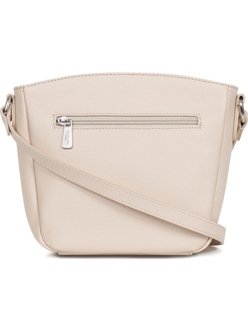 Bolso cruzado - cuero mirabelle hexagona Marfil - Kiabi