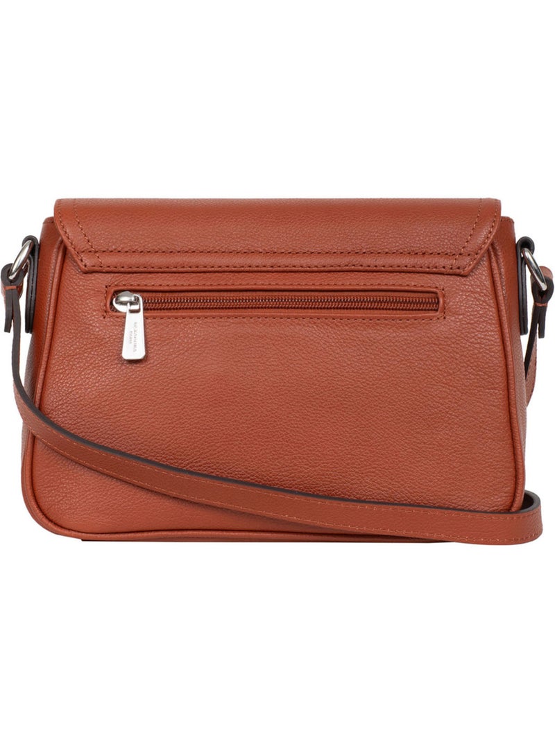 Bolso cruzado - cuero mirabelle hexagona Marrón - Kiabi