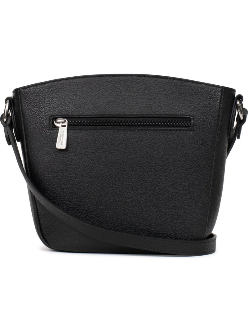 Bolso cruzado - cuero mirabelle hexagona Negro - Kiabi