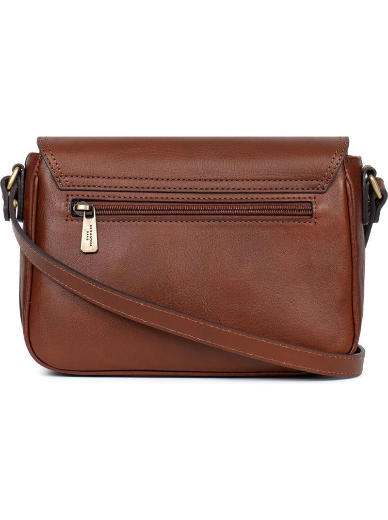 Bolso cruzado - cuero ondine hexagona Marrón - Kiabi