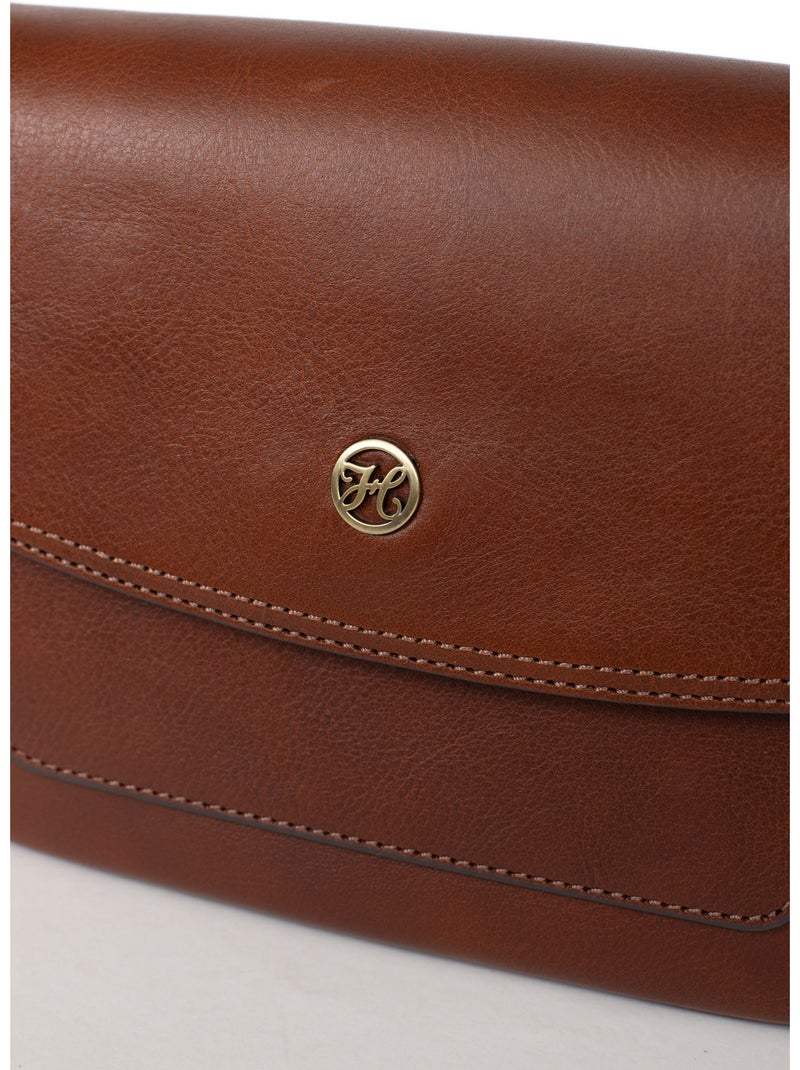Bolso cruzado - cuero ondine hexagona Marrón - Kiabi