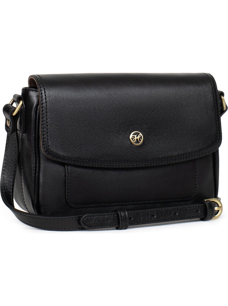 Bolso cruzado - cuero ondine hexagona Negro - Kiabi