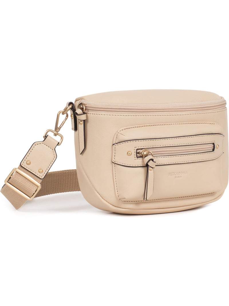 Bolso cruzado - cuero taima hexagona Beige - Kiabi