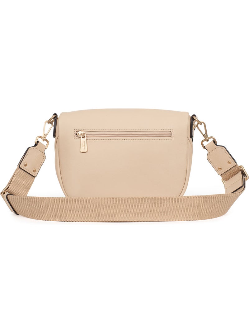 Bolso cruzado - cuero taima hexagona Beige - Kiabi