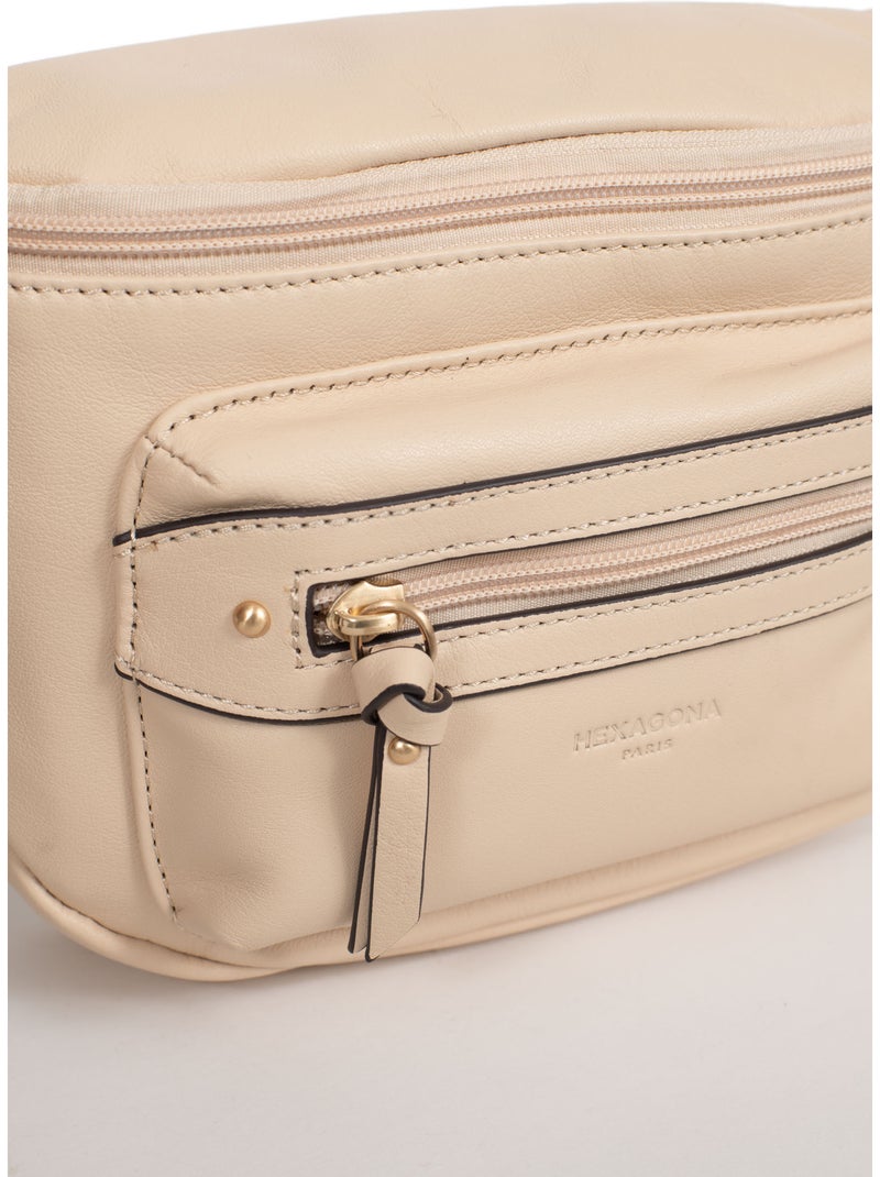 Bolso cruzado - cuero taima hexagona Beige - Kiabi