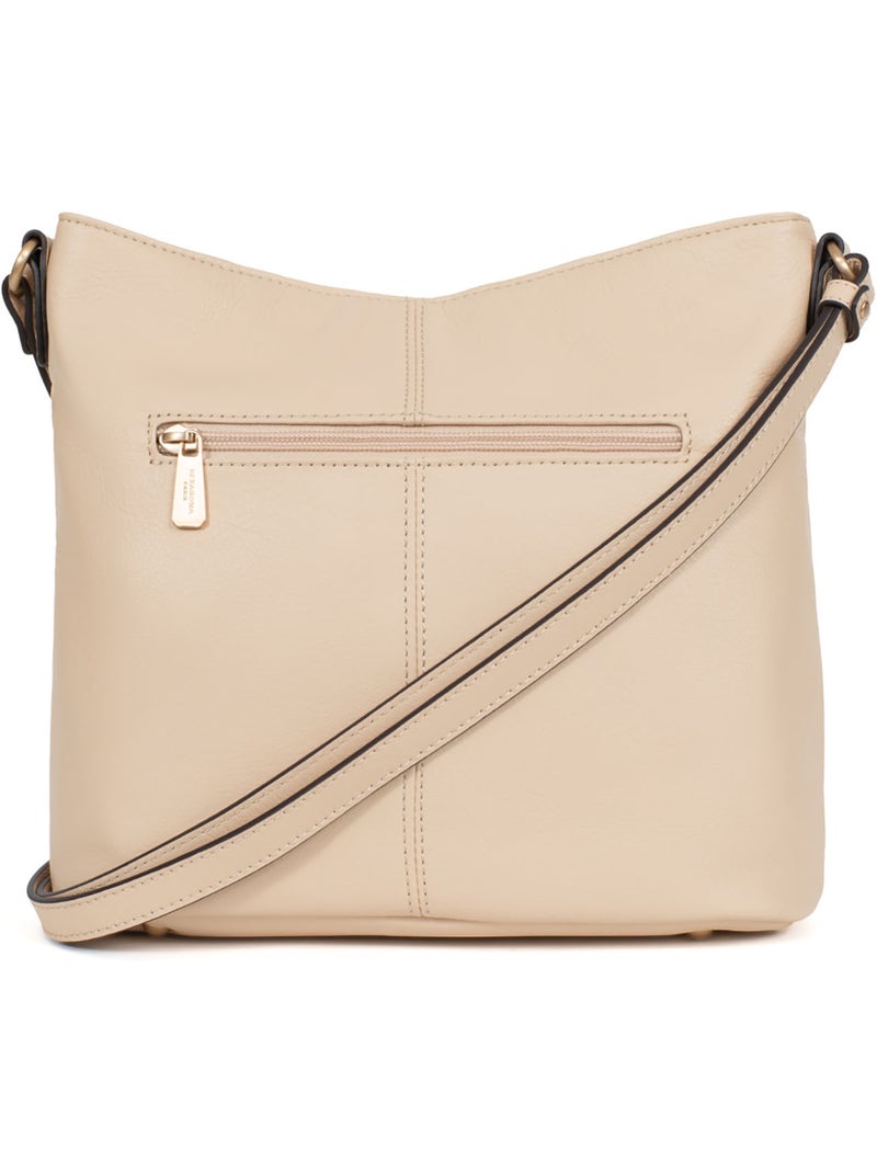 Bolso cruzado - cuero taima hexagona Beige - Kiabi
