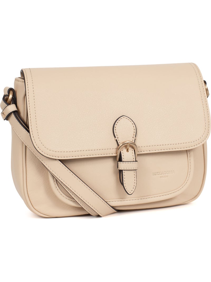 Bolso cruzado - cuero taima hexagona Beige - Kiabi
