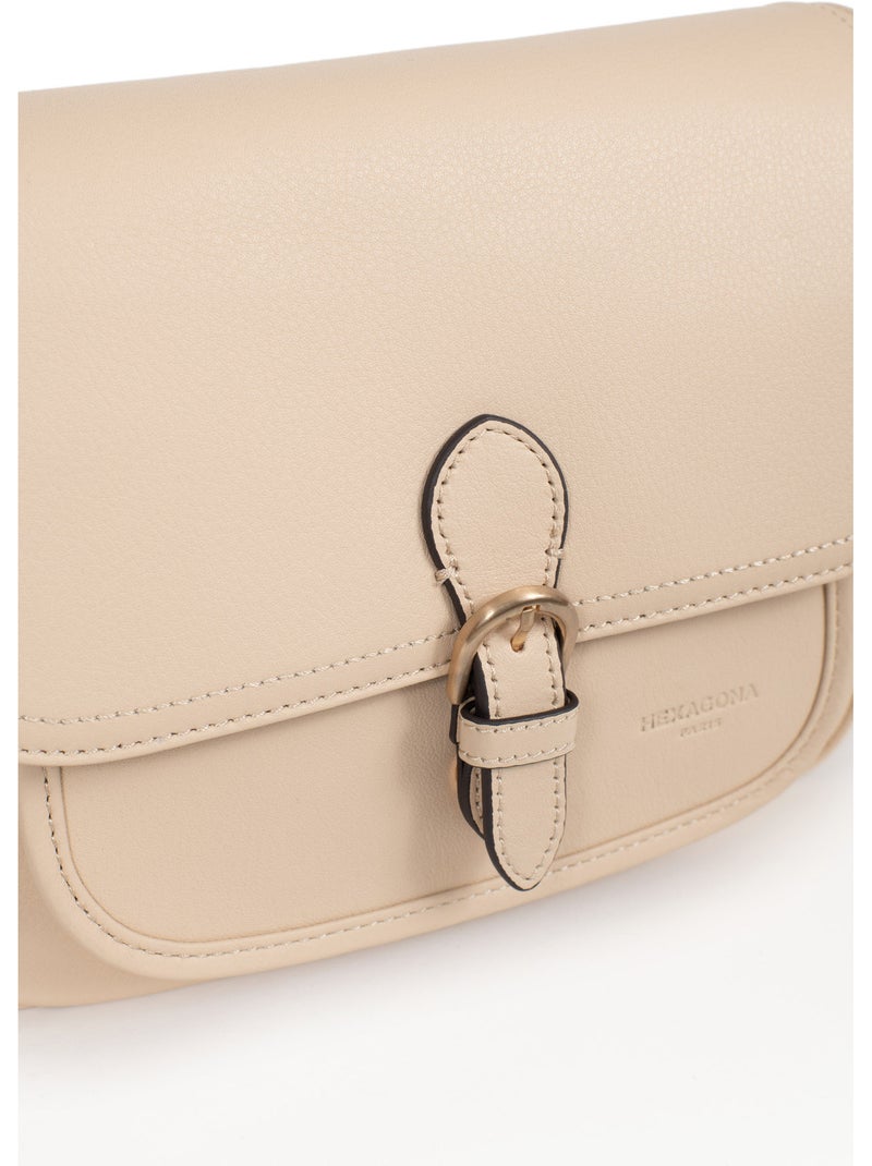 Bolso cruzado - cuero taima hexagona Beige - Kiabi