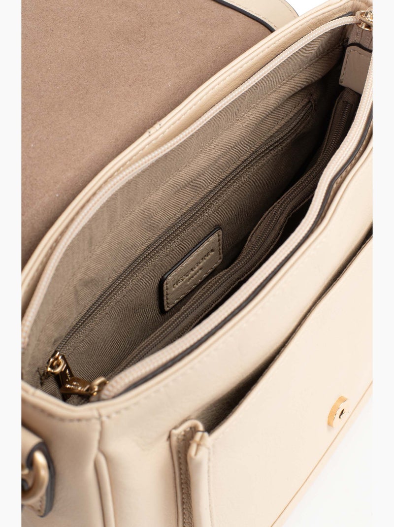 Bolso cruzado - cuero taima hexagona Beige - Kiabi